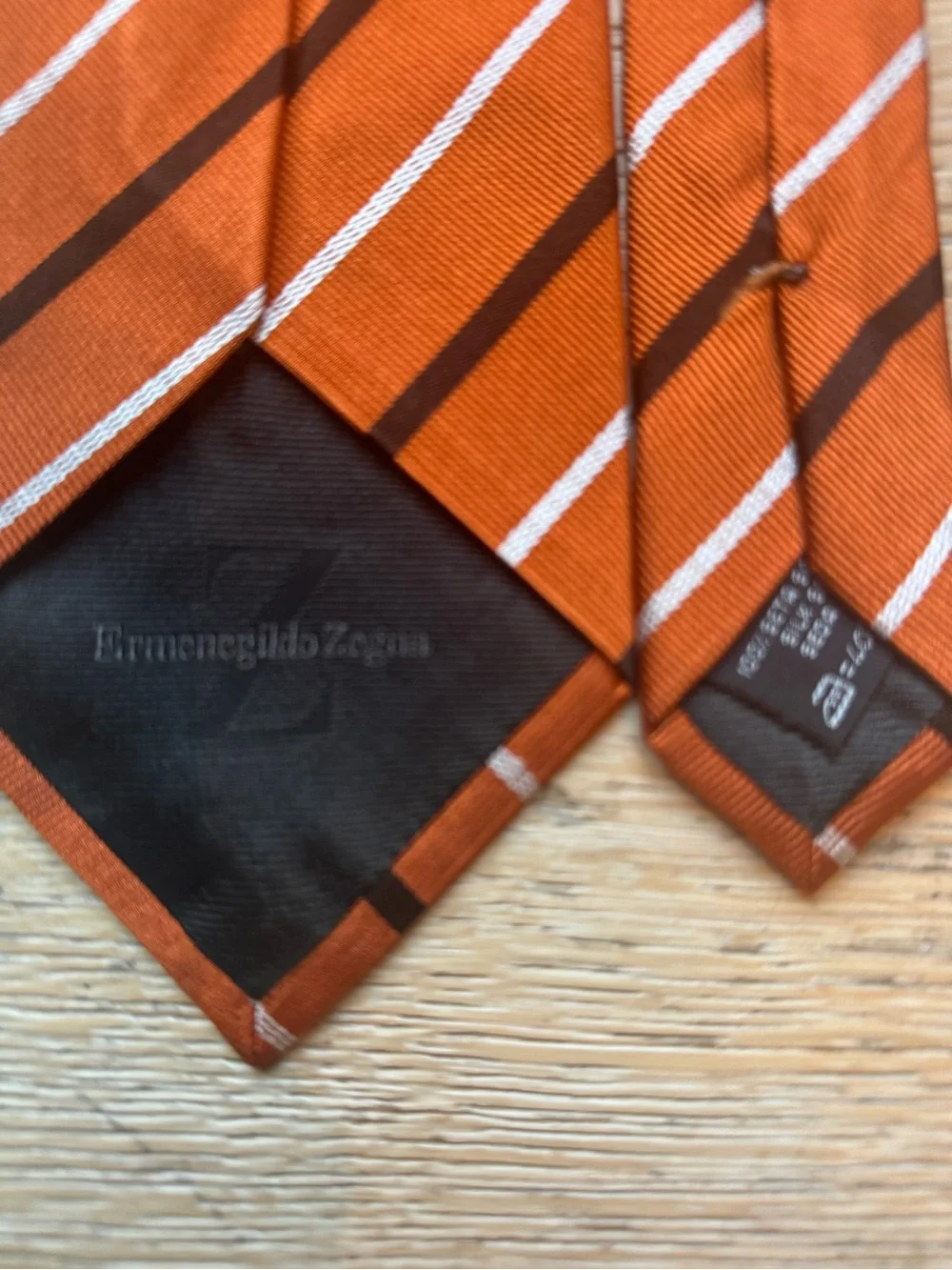🔥ZEGNA Ermenegildo Zegna Silk Italy Classic ORANGE striped tie Price Firm!